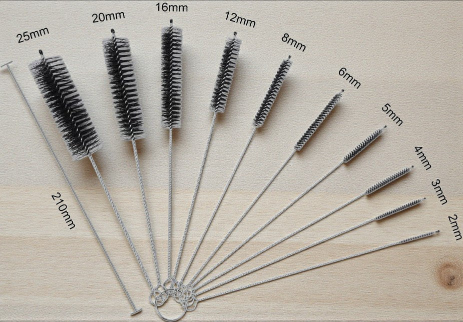 Pullo- ja putkipuhdistusharjasetti (10 kpl)