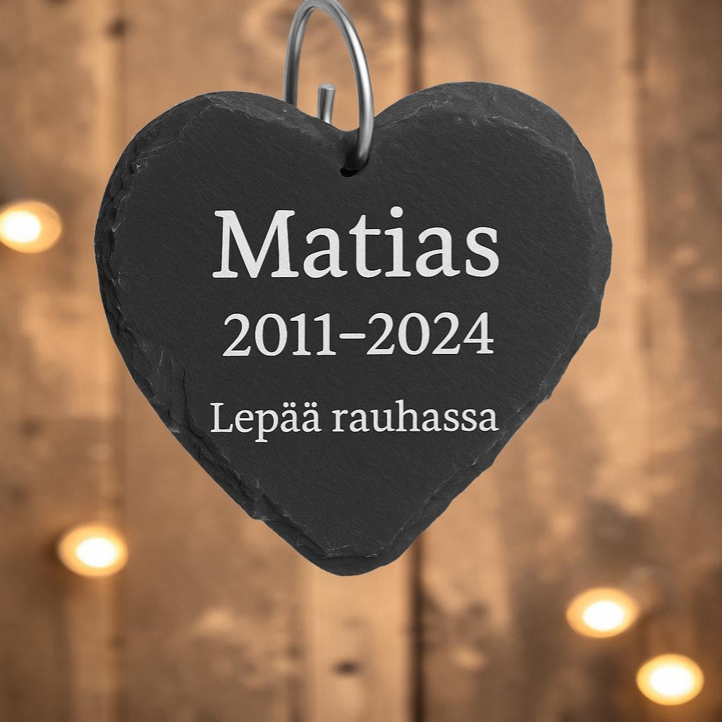 Engraving example: name, years and a short message