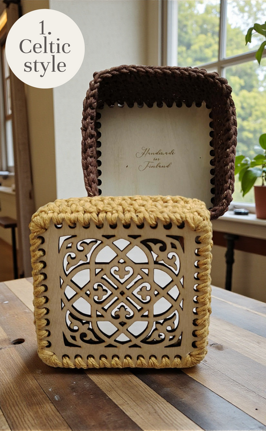 Square shaped Birch Plywood Crochet Lid