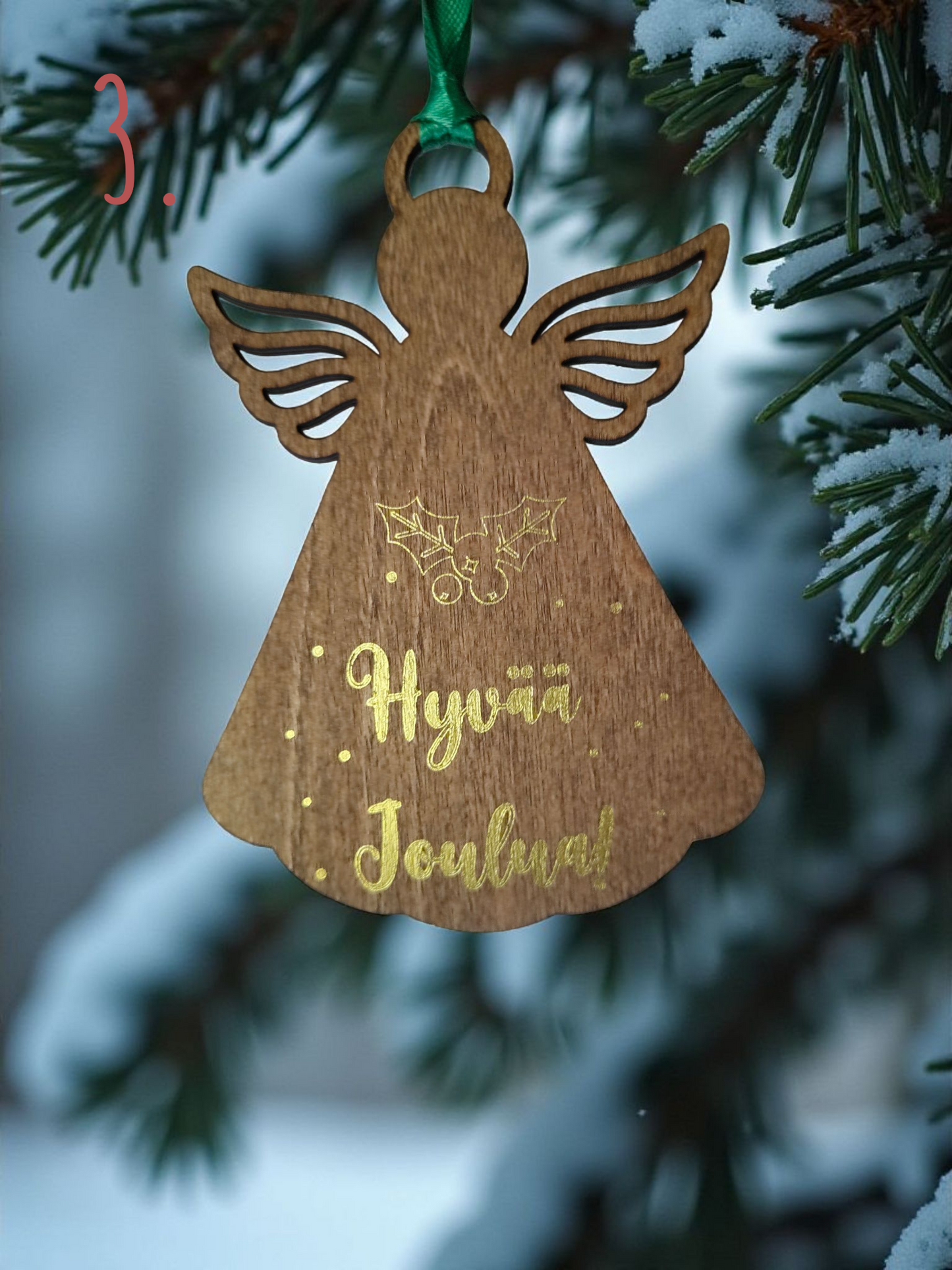Wooden angel ornaments