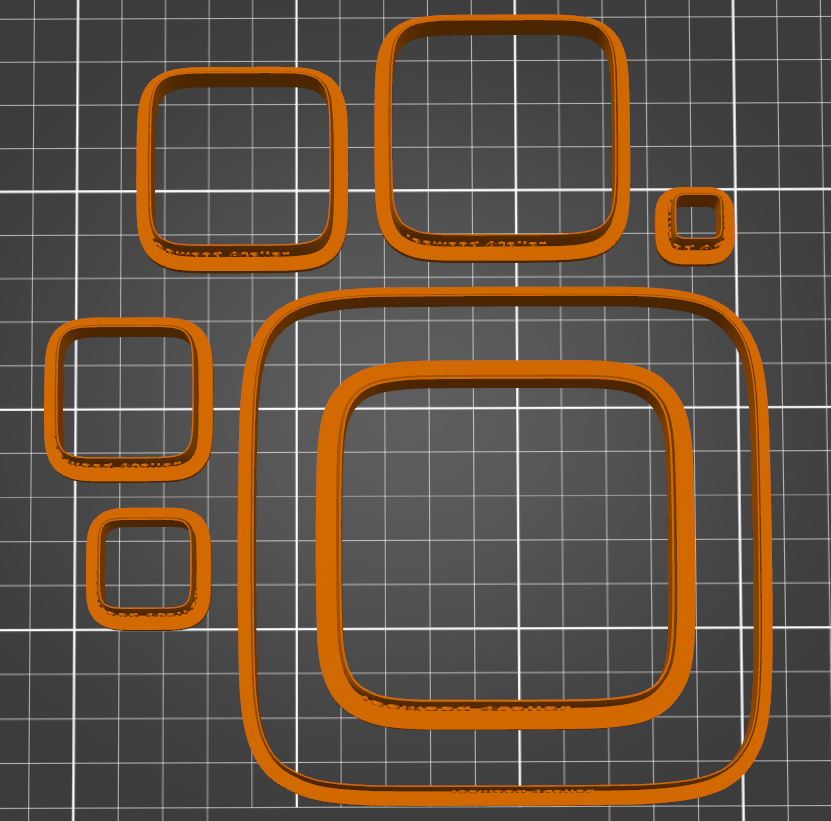 Neliöleikkurisetti – 7 kokoa