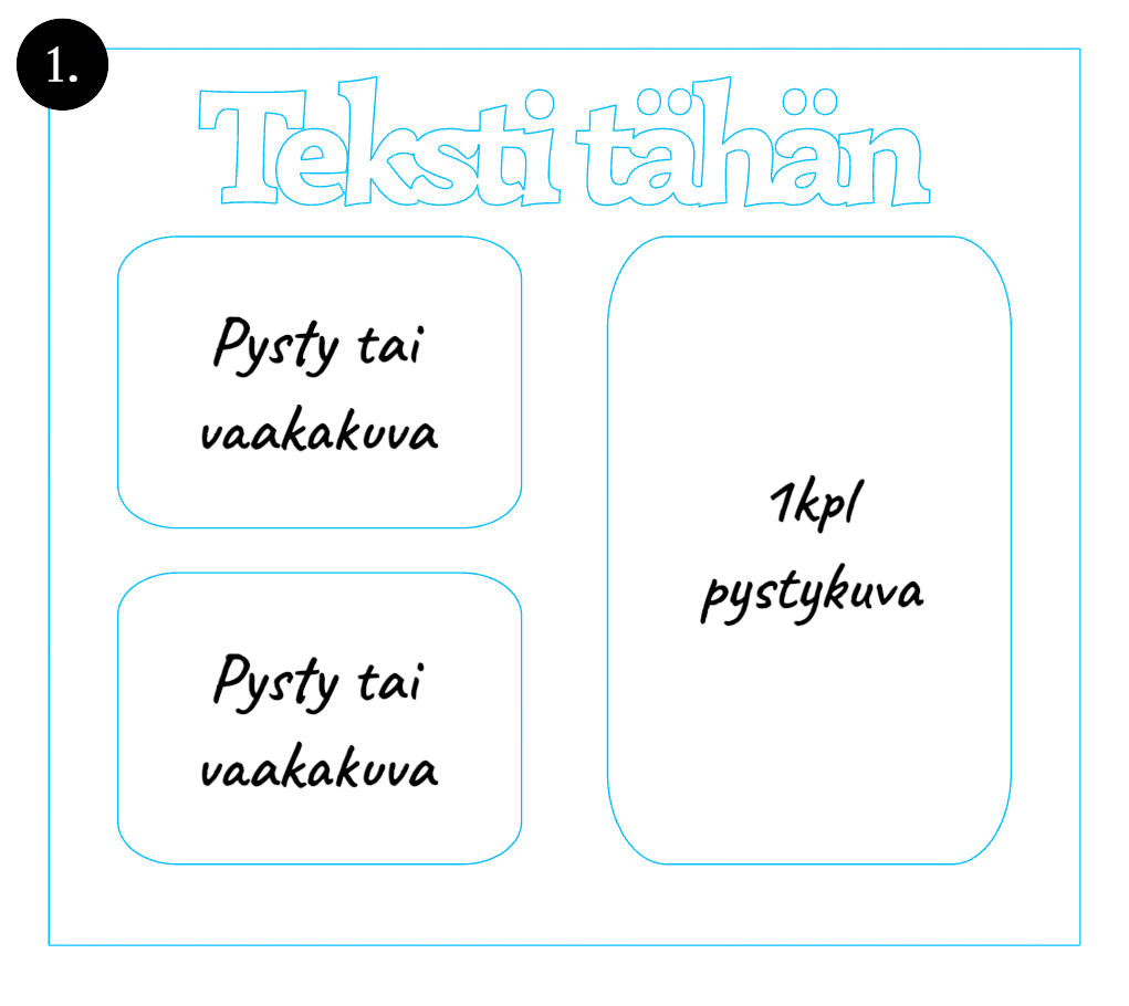 Persoonallinen puukehys omalla tekstillä ja valokuvilla