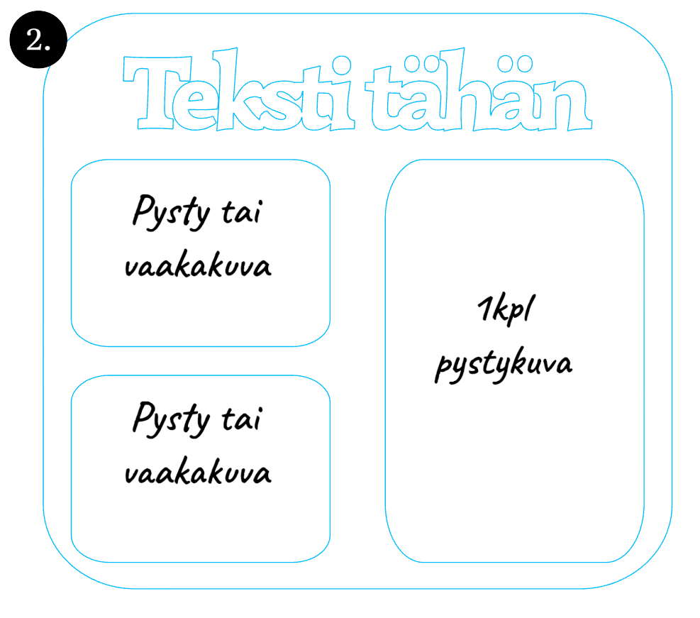 Persoonallinen puukehys omalla tekstillä ja valokuvilla