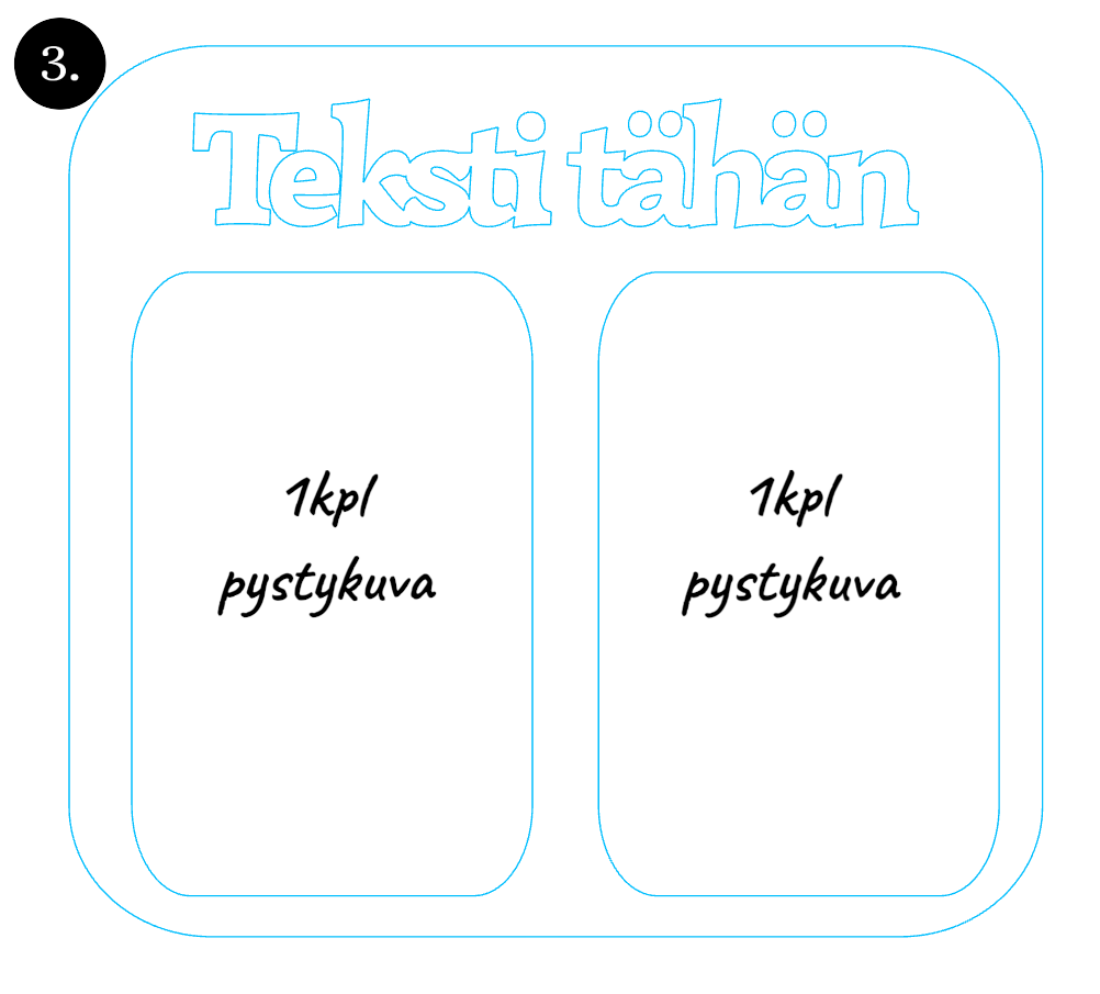 Persoonallinen puukehys omalla tekstillä ja valokuvilla