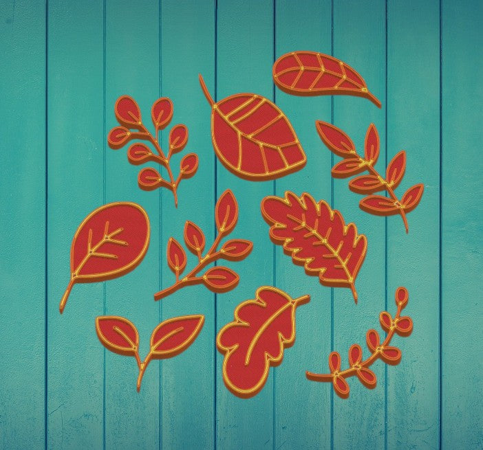Botanical Leaves Stamp Set – 10 Detailed Leaf Designs for Clay