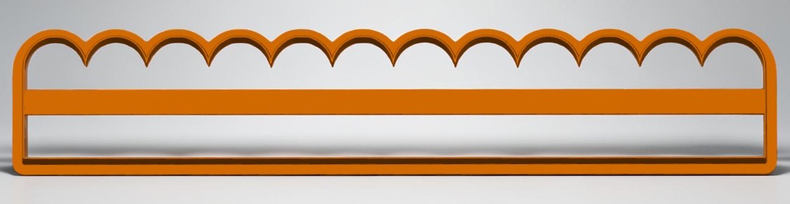 Mini Scallop Border Strip Clay Cutter | 3D Printed Pottery Tool