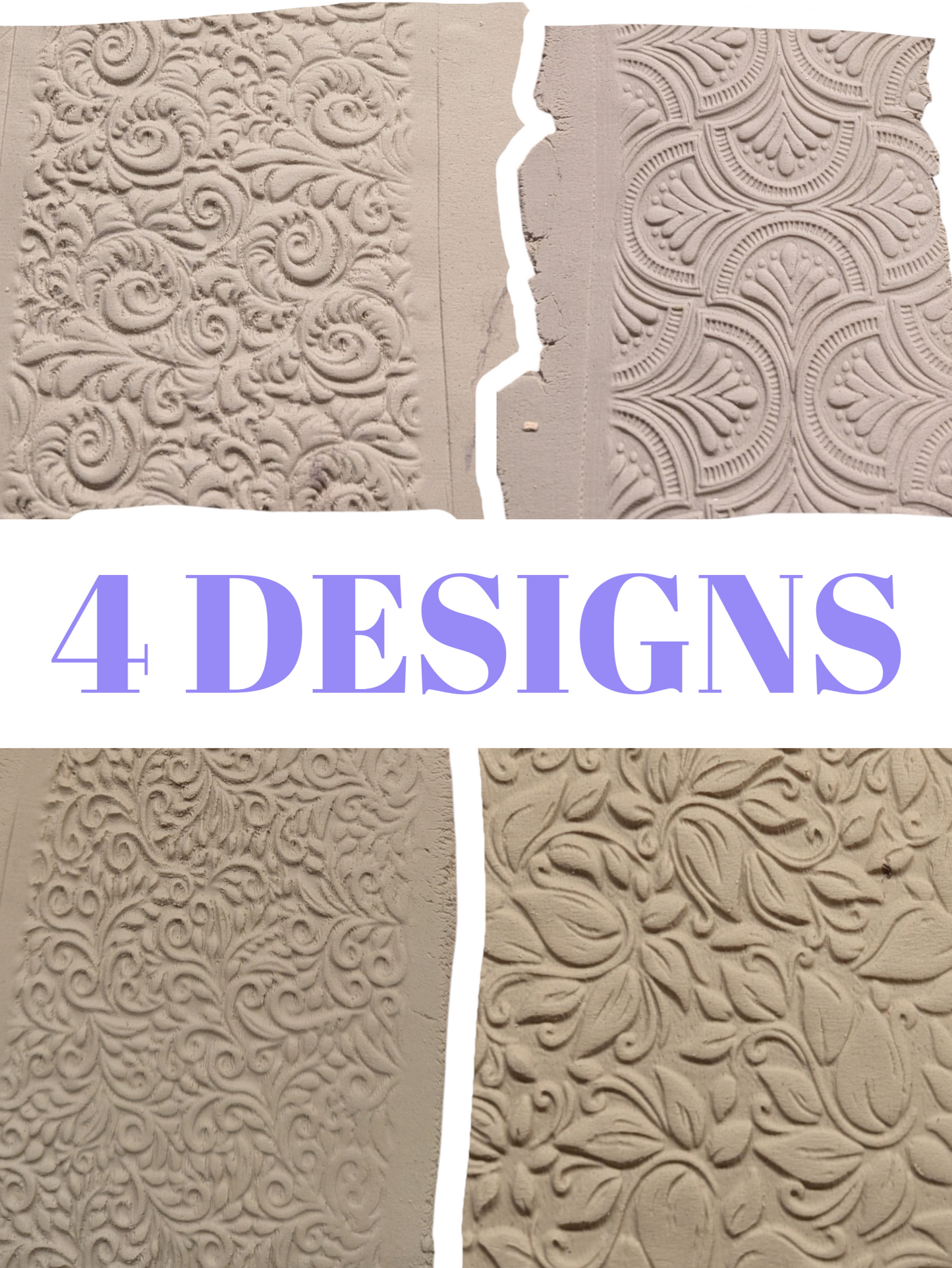 Damask Texture Rollers – Decorative Floral Patterns for Clay