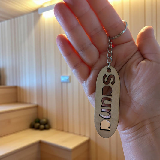 Personoitu koivuvanerinen avaimenperä