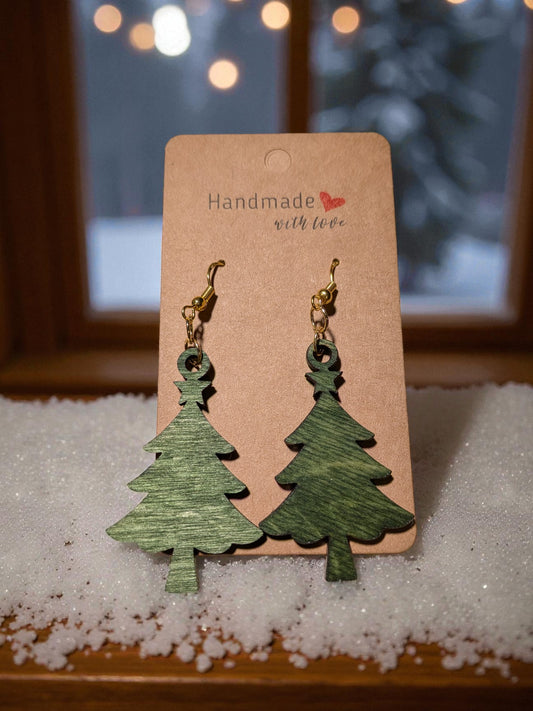 Fir Tree Earrings – Finnish Birch Wood