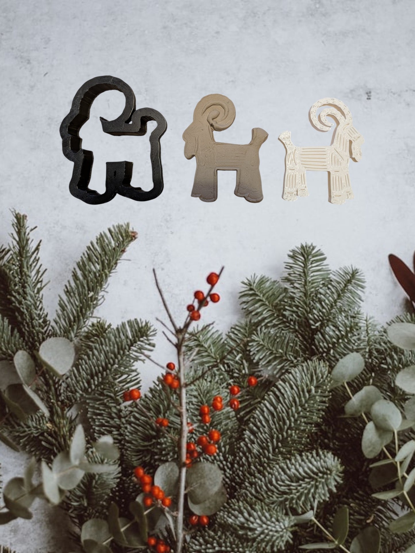 🎄 Perinteinen olkipukki– leikkuri & leimasin keramiikkaan (useita kokoja)