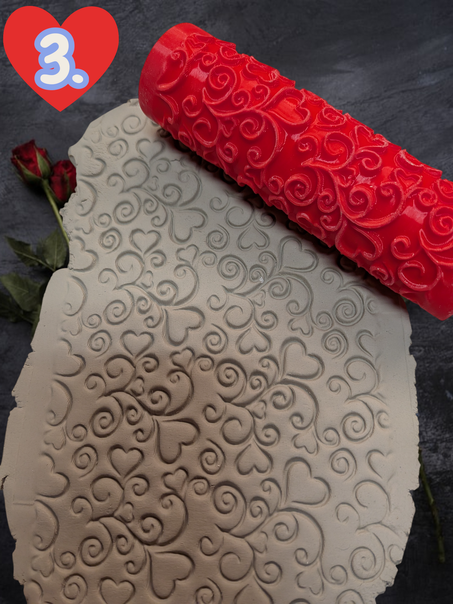 Valentines Texture Rollers – Decorative Valentine's Day Patterns for Clay