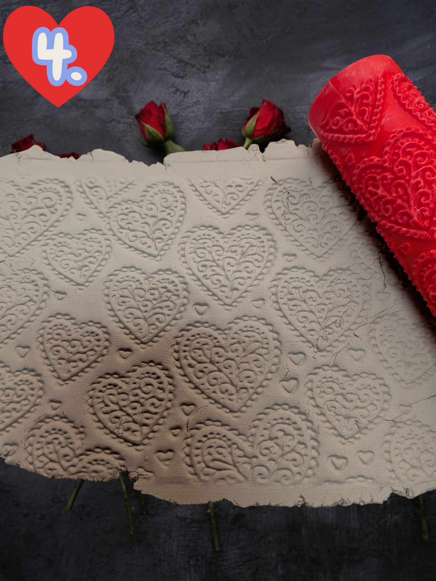 Valentines Texture Rollers – Decorative Valentine's Day Patterns for Clay
