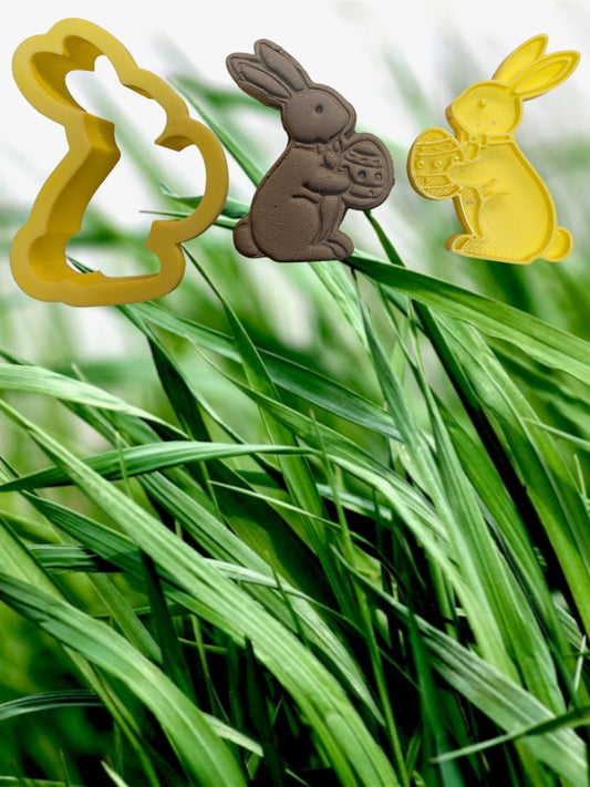 Easter Bunny with Egg - Cutter+stamp