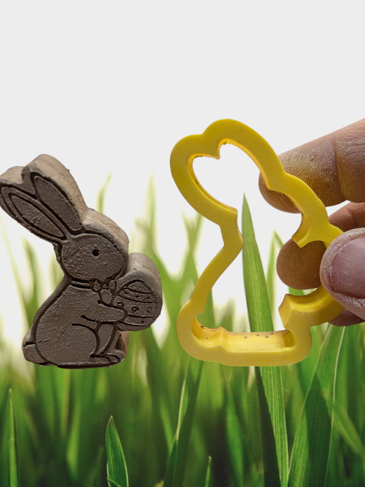 Easter Bunny with Egg - Cutter+stamp