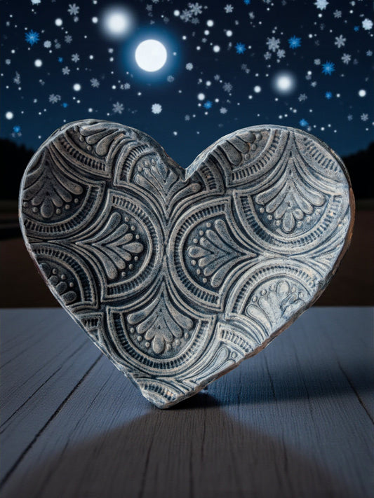 Moonglow Heart - Handmade ceramic tealight
