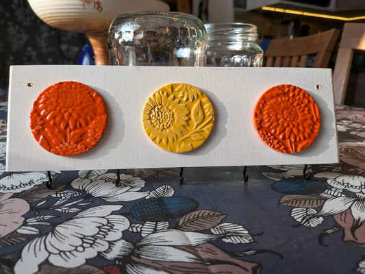 Recraft Collection – Upcycled Kitchen Rack with Handmade Ceramic Flower Medallions