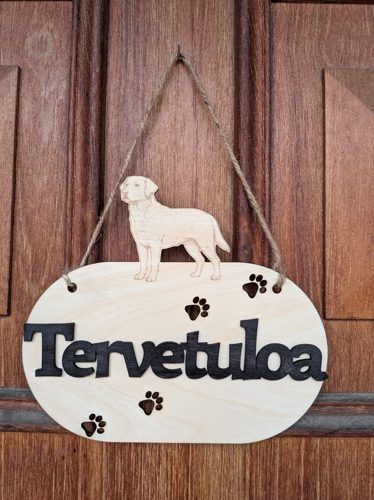 Birch Plywood Welcome Sign – Choose Your Dog Breed
