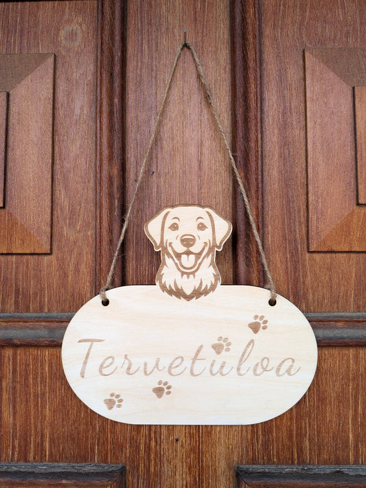 Birch Plywood Welcome Sign version 2 – Choose Your Dog Breed