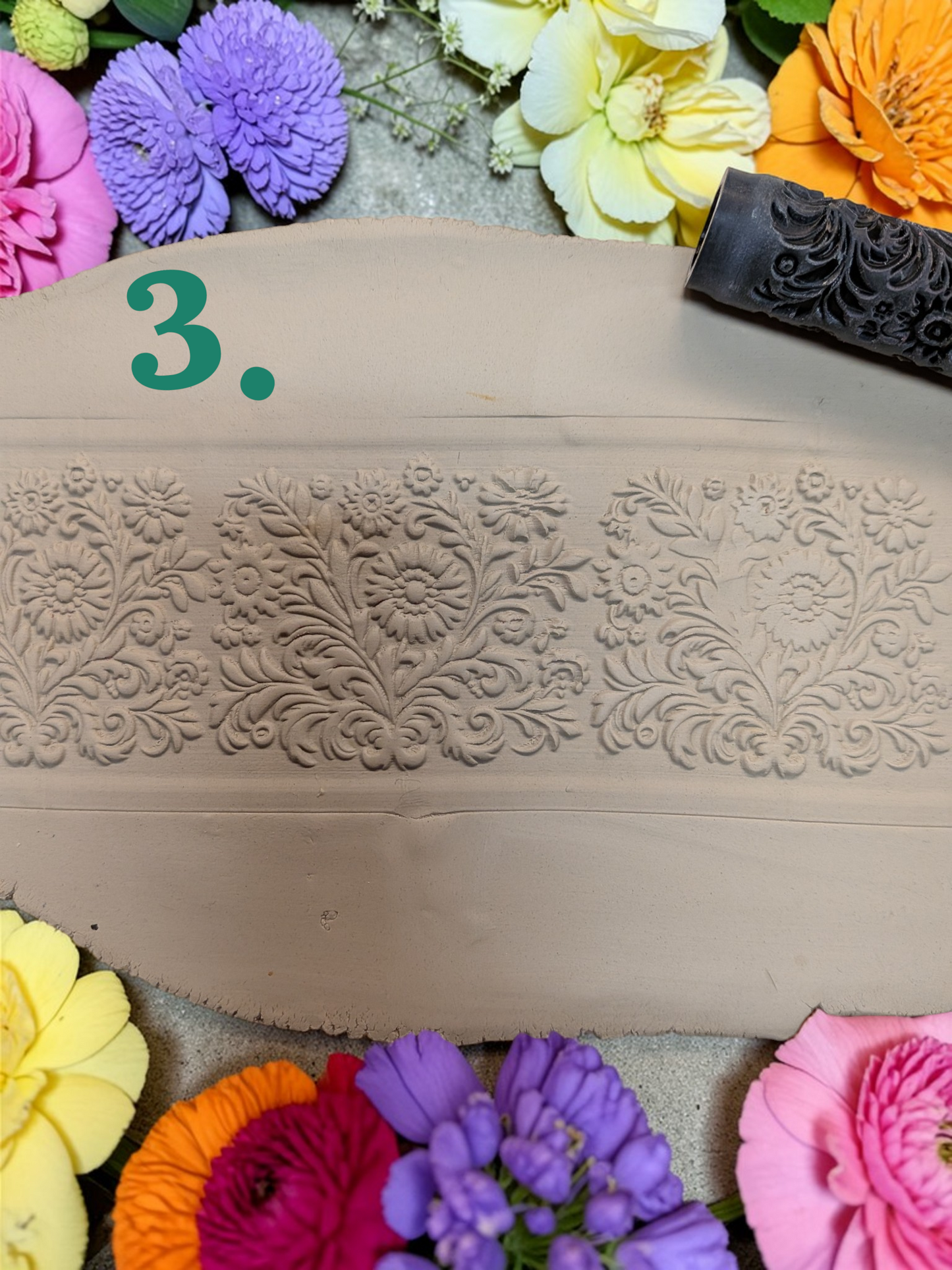 Flower Power Texture Rollers – Decorative Floral Patterns for Clay