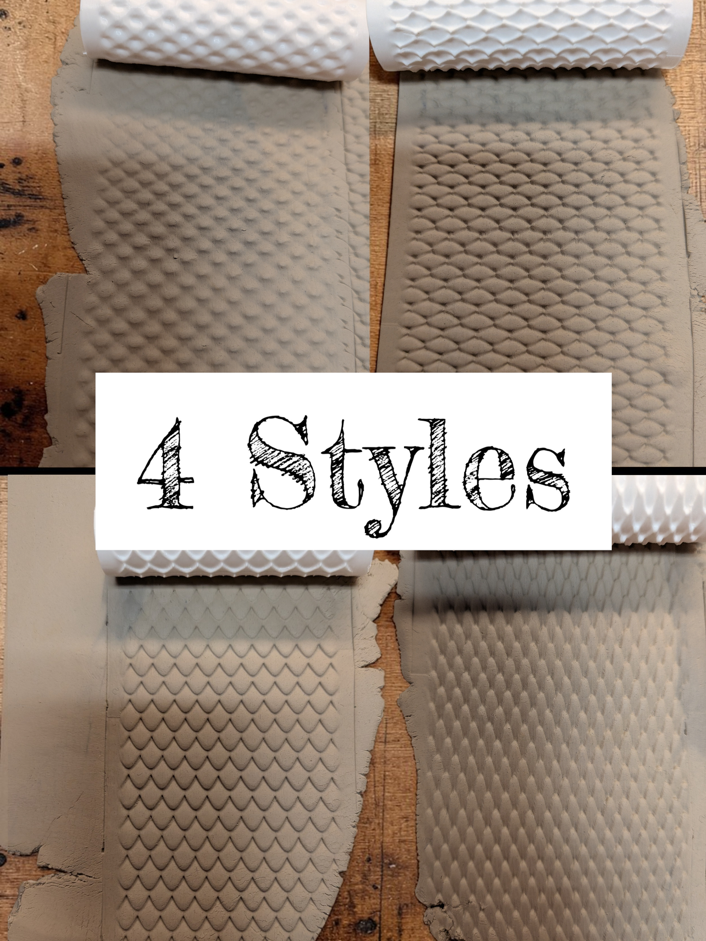 Scale Pattern Texture Rollers for Clay – 4 Unique Designs