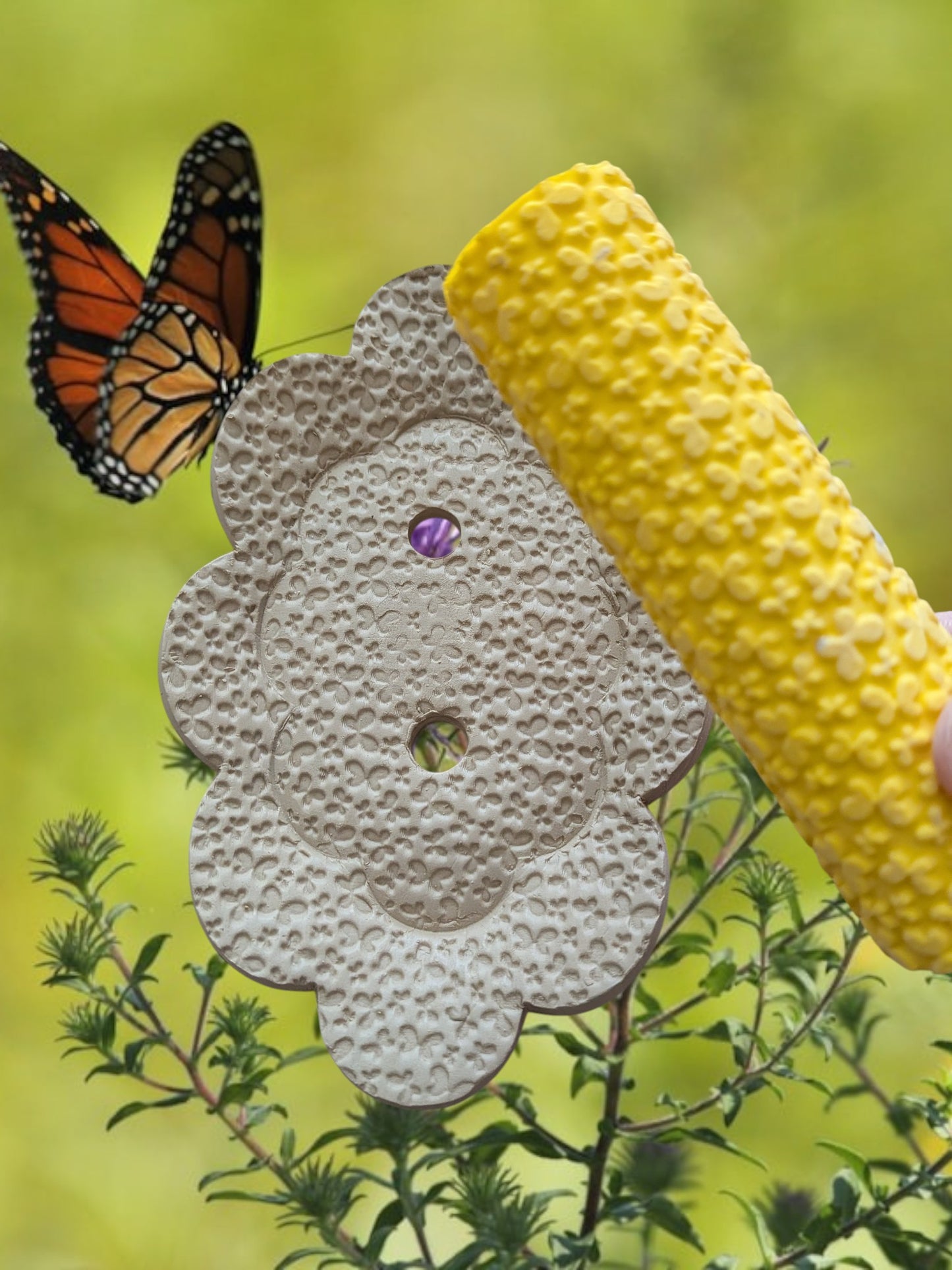 ✨ Butterfly Texture Roller – 10 cm Pattern Tool for Clay ✨
