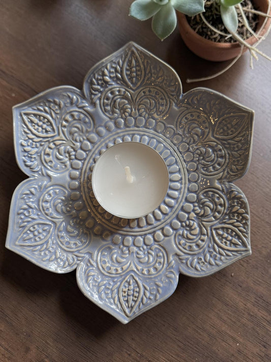Handmade Mandala Tealight Plate - Made in Finland - Different Colours