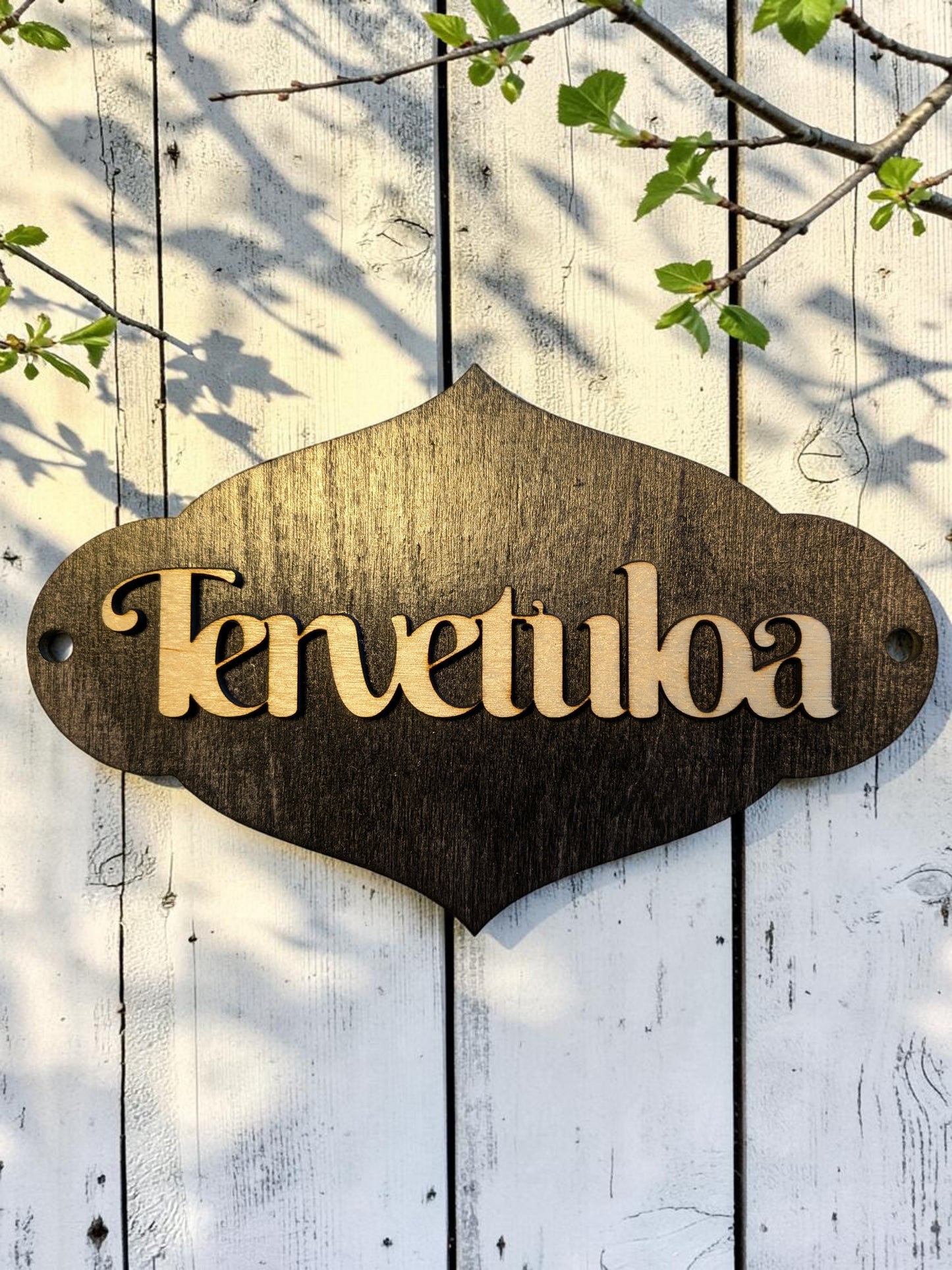 Wooden Welcome Sign – Finnish Birch, approx. 15x10 cm