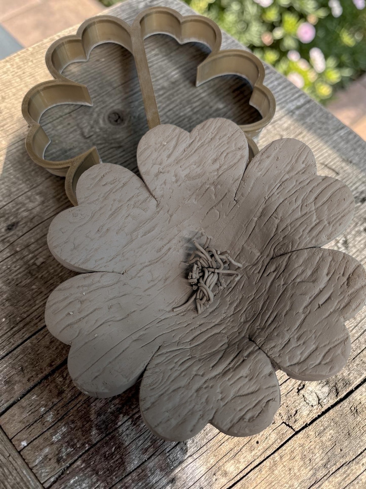 Flower shaped pottery and ceramic clay cutter tool by Icewood Atelier