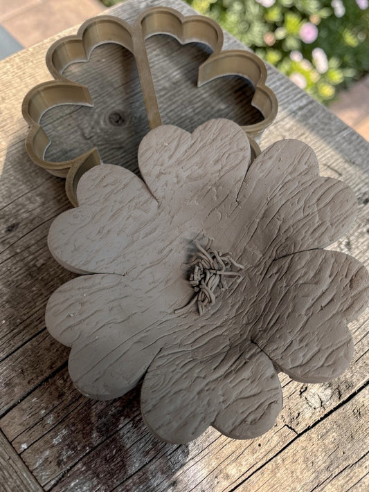 Flower shaped pottery and ceramic clay cutter tool by Icewood Atelier