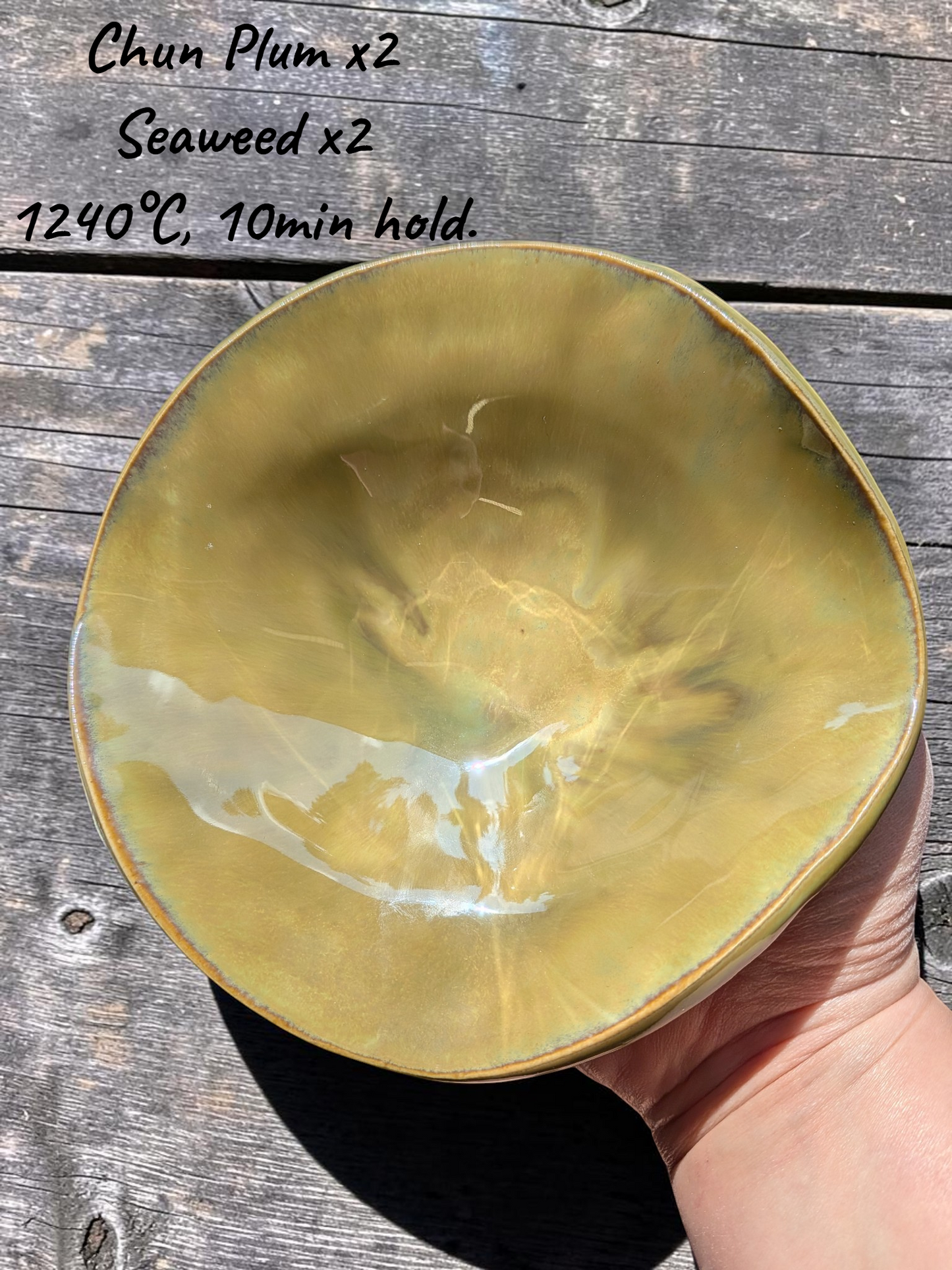 Organic Amber & Olive Glazed Ceramic Bowl