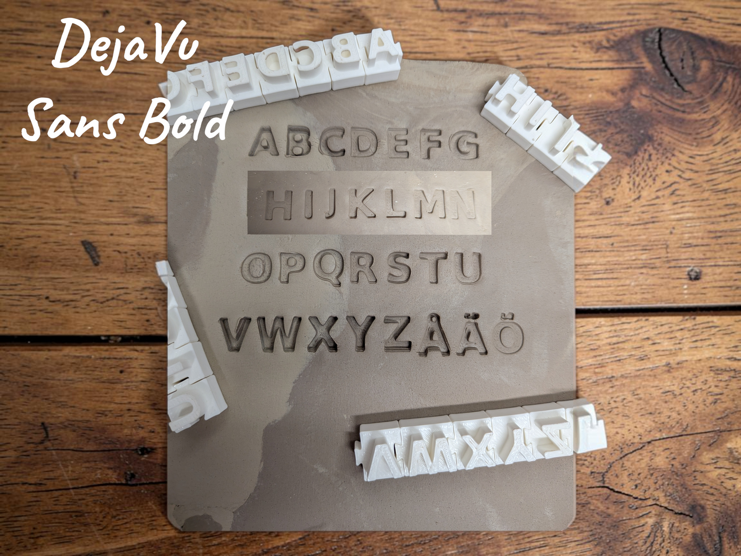 Modular Scandinavian Alphabet Stamp Set for Clay (51 pcs)