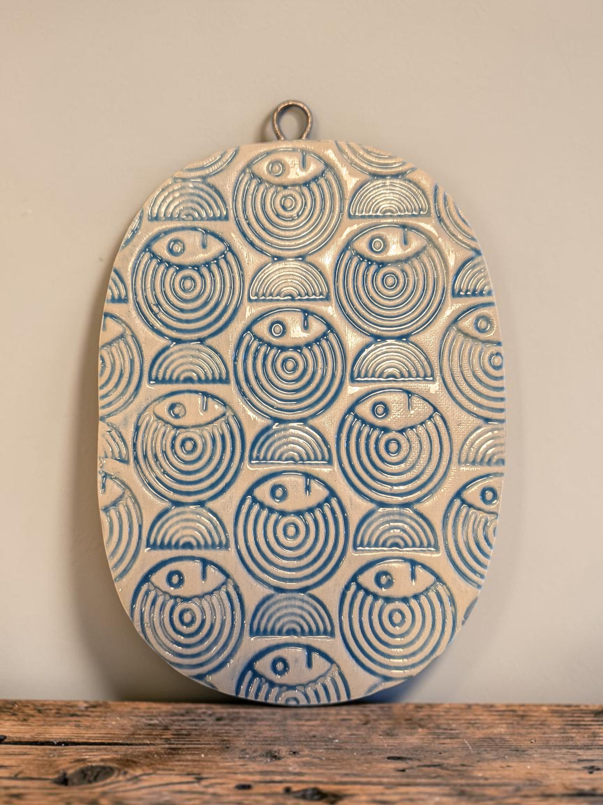 Fish Shoal Ceramic Wall Plaque – Handmade Oval Wall Art
