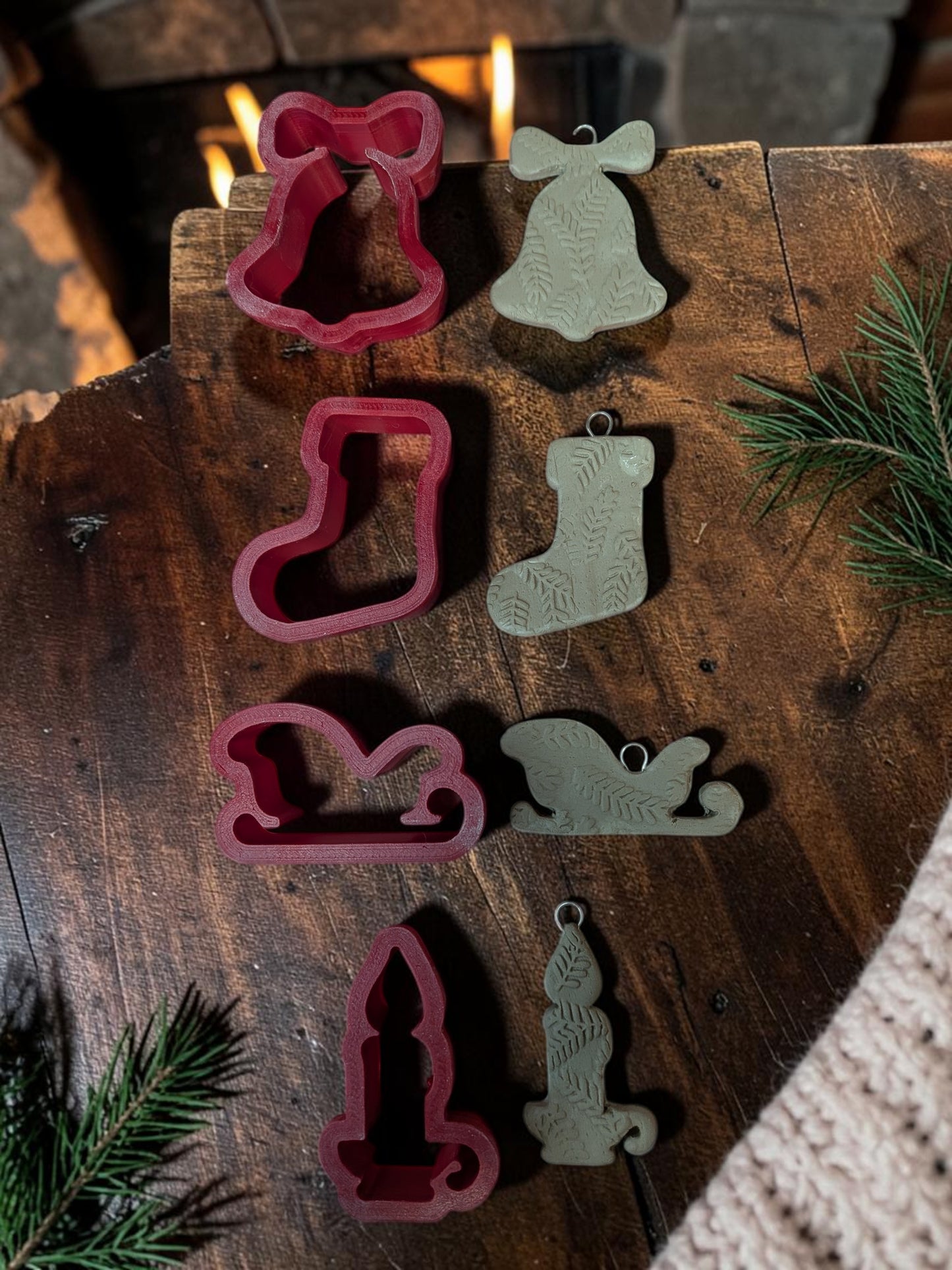 Christmas Cutter Set – Bell, Stocking, Sleigh and Candle (Set of 4)