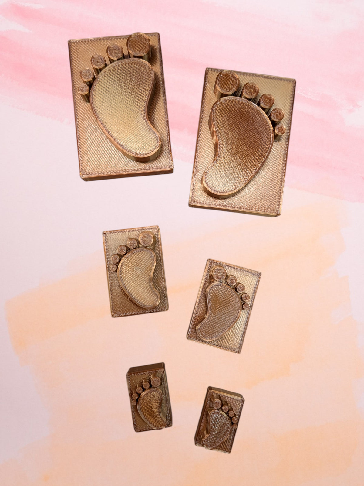 Baby Footprint Stamp Set – 3 Sizes, Left and Right Pair (6 Pieces) for Clay &amp; Pottery Keepsakes