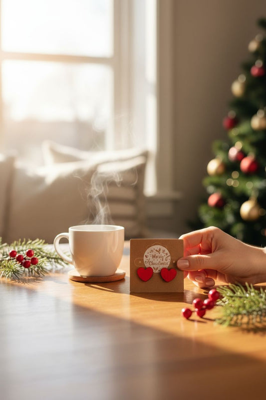 Heart Earrings – Finnish Birch Wood