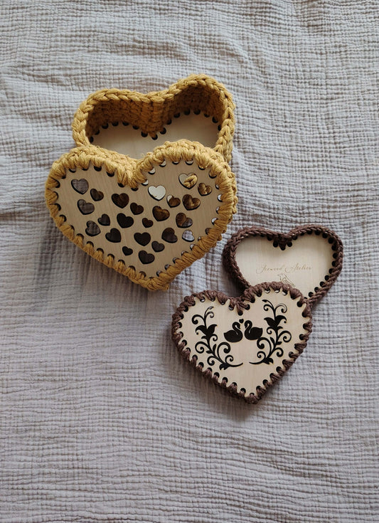Heart shaped Birch Plywood Crochet Lid – Craft Board