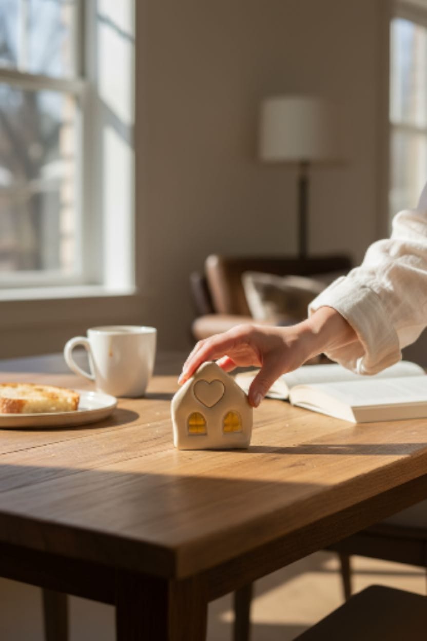 Keraaminen talokoriste – käsintehty pöytäkoriste