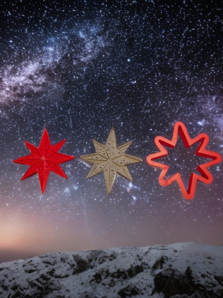 Joulutähti-leimasin ja leikkuri - kaksi kokoa