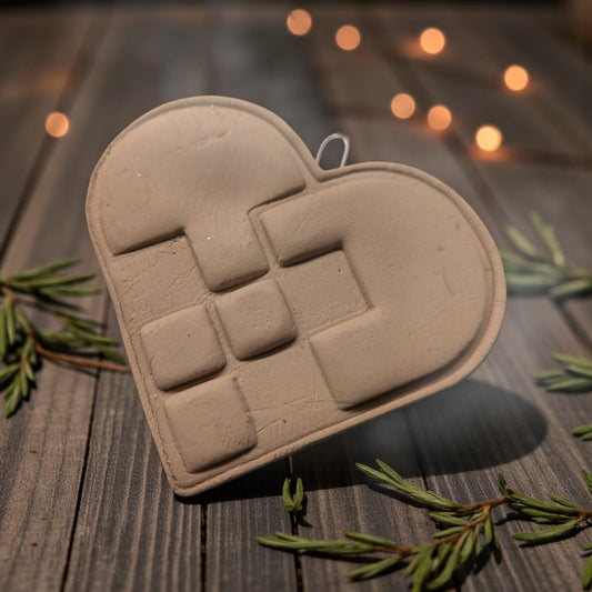 🎄 Perinteinen joulusydän – leikkuri & leimasin keramiikkaan (useita kokoja)