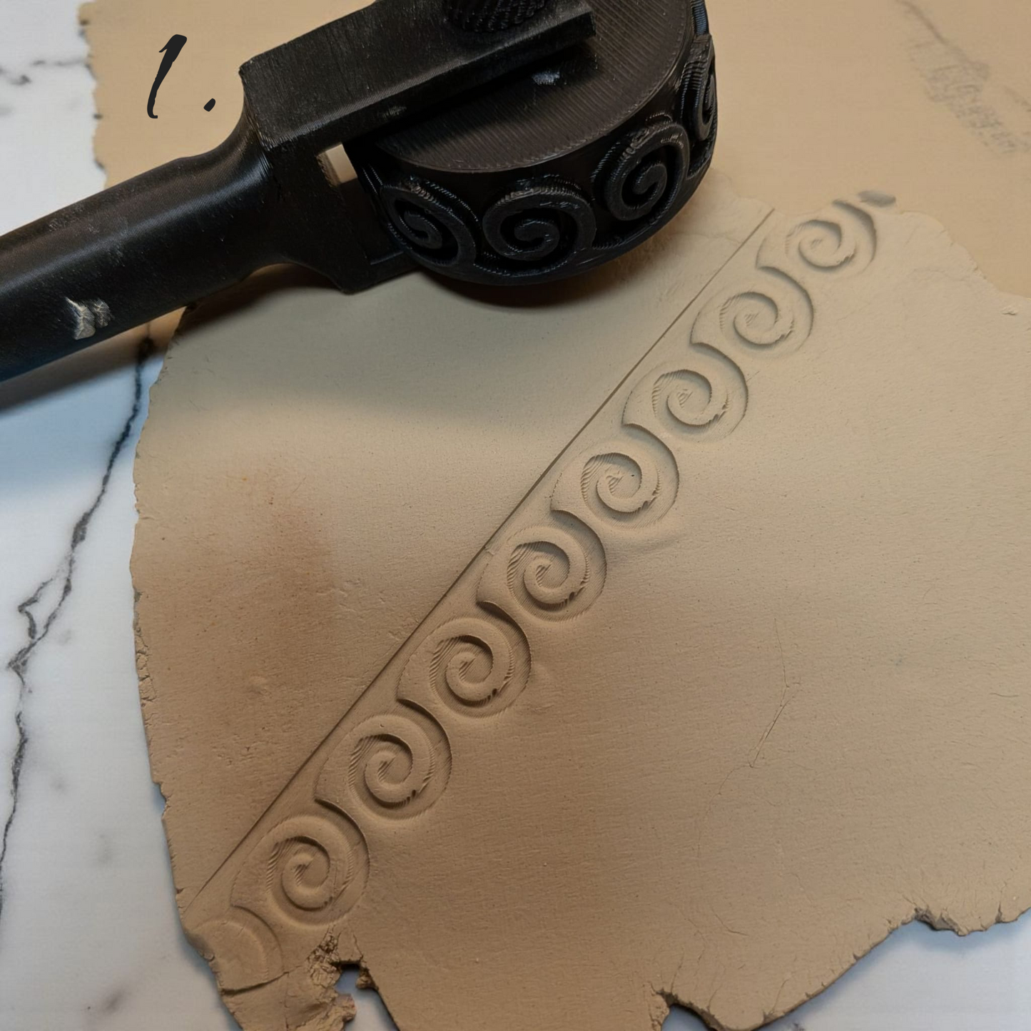 Greek Border Texture Roller for Clay – 3D Printed Pattern Wheel for Pottery Decoration | Multiple designs