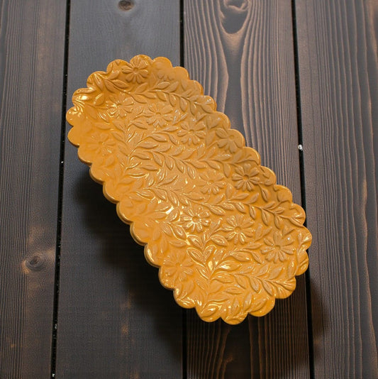 Handmade ceramic serving dish made in Finland