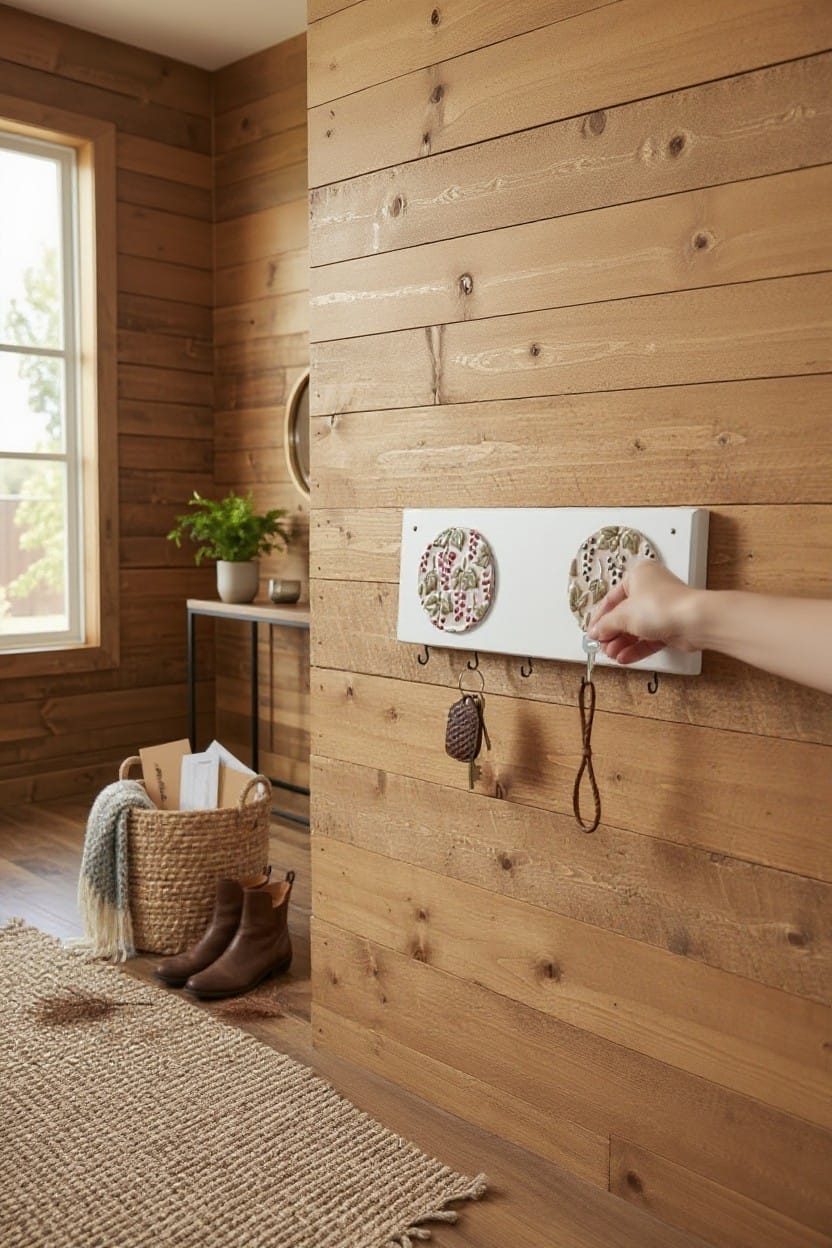 Recraft Collection – Upcycled Kitchen Rack with Handmade Ceramic Berry Medallions