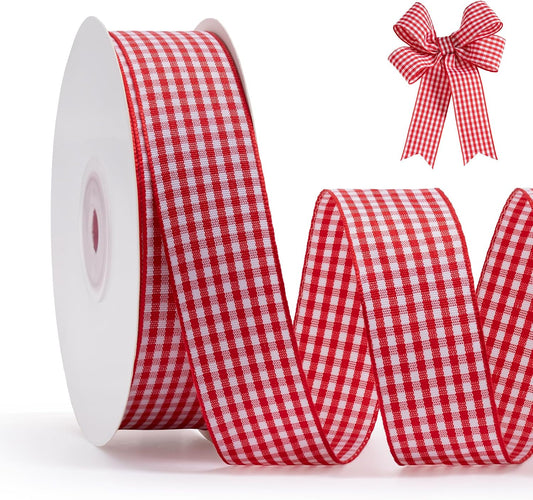 Red Gingham Ribbon – 2 m x 16 mm Gift Ribbon