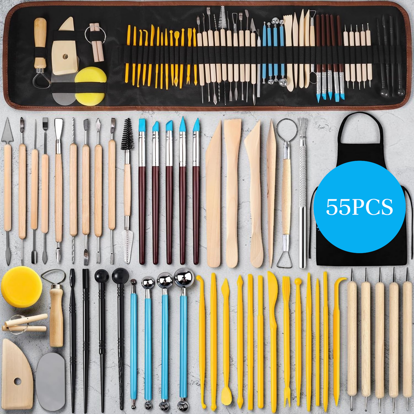 55-Piece Clay Sculpting & Modelling Tool Set