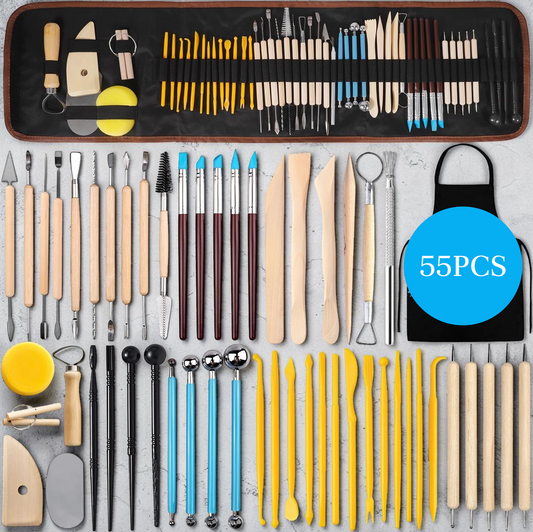 55-Piece Clay Sculpting & Modelling Tool Set