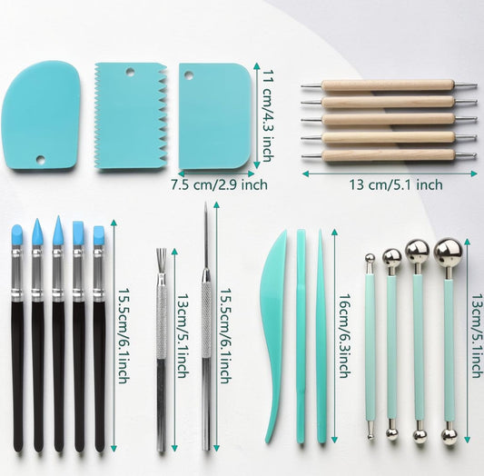 23 Piece Ceramic Tool Set - Modelling Polymer Tool Set