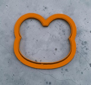 Frog head clay cutter, 3D-printed PLA, top view