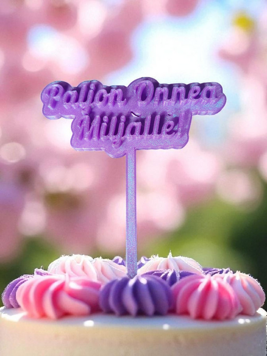 Personalised Cake Topper – Violet Glitter