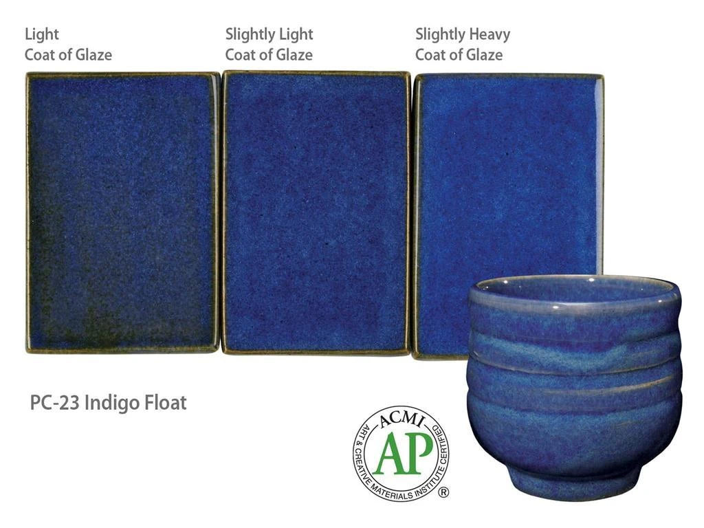 Potter's Choice: AMACO PC-23 Indigo Float – Kivitavaralasite (Sivellinlasite), 472 ml