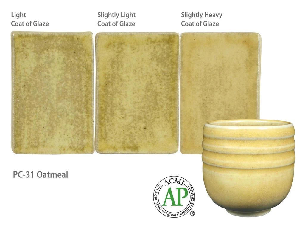 Potter's Choice: AMACO PC-31 Oatmeal – Kivitavaralasite (Sivellinlasite), 472 ml